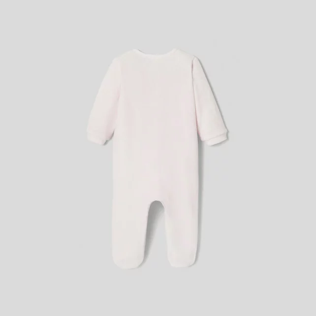 Baby girl pyjamas in velvet sherpa