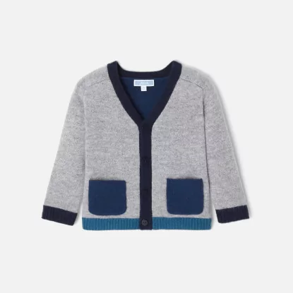 Baby boy cashmere and wool cardigan