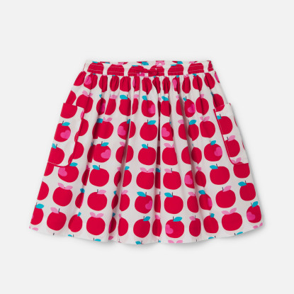 Girl apple print skirt