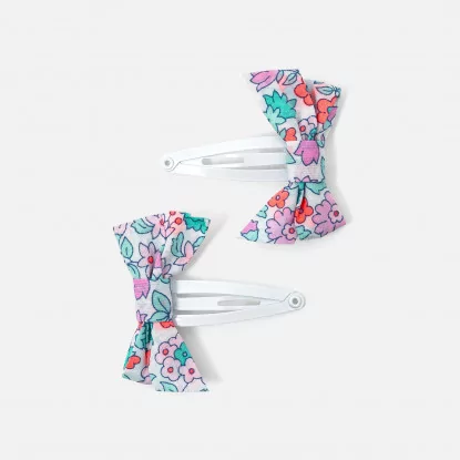Baby girl duo of Liberty fabric bow barrettes