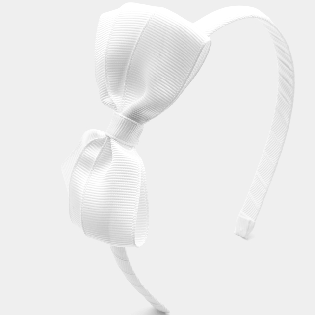 Girl headband with grosgrain bow