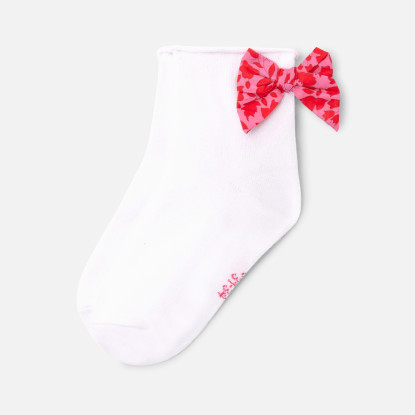 Girl socks with Liberty fabric bow
