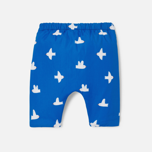 Baby boy trousers in printed poplin