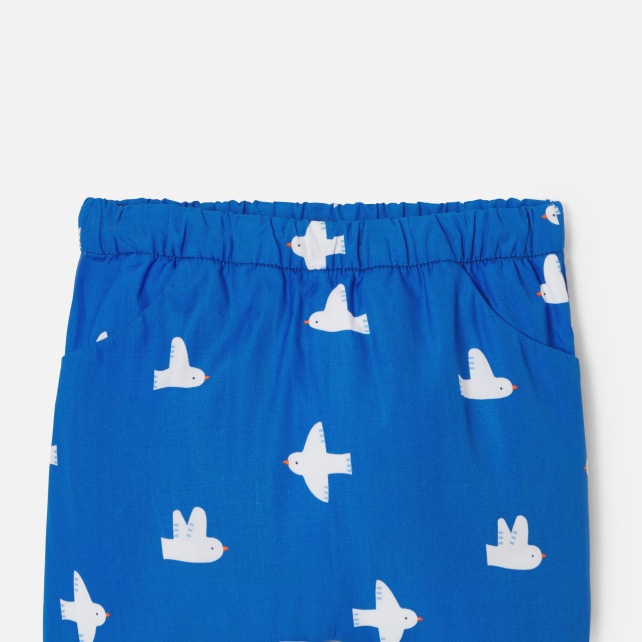 Baby boy trousers in printed poplin