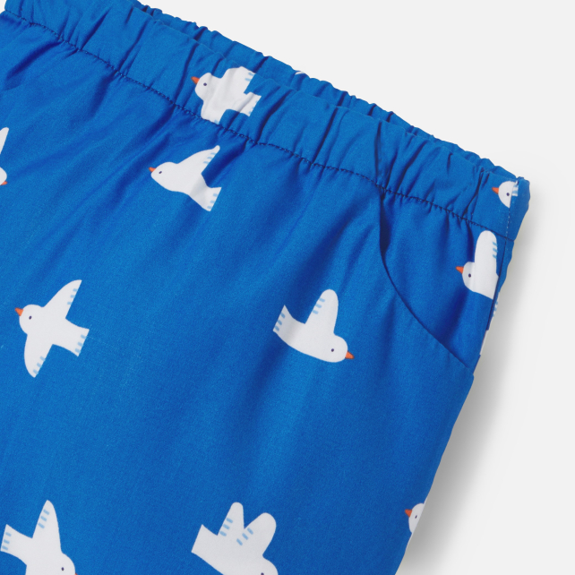 Baby boy trousers in printed poplin
