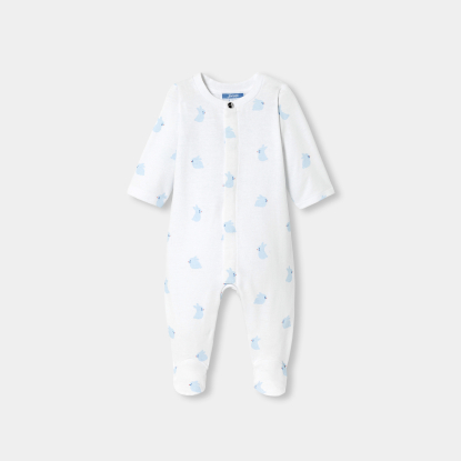 Körpə üçün dovşan printli flis pijama