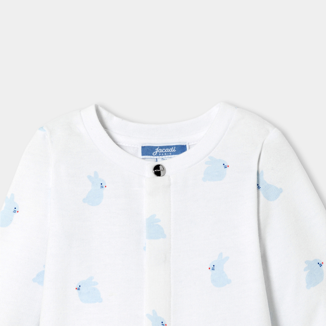 Baby pyjamas in fleece with a bunny pattern