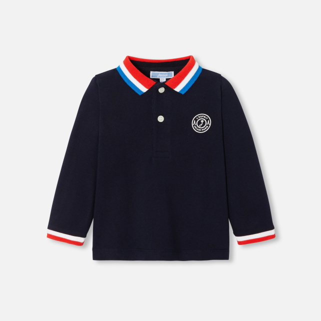 Long-sleeved baby boy polo shirt