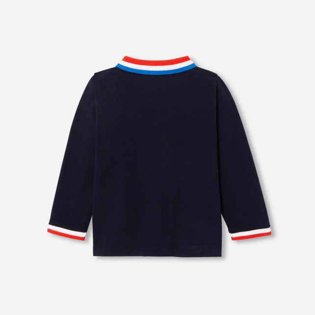 Long-sleeved baby boy polo shirt