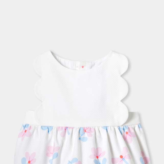 Baby girl romper in cotton piqué