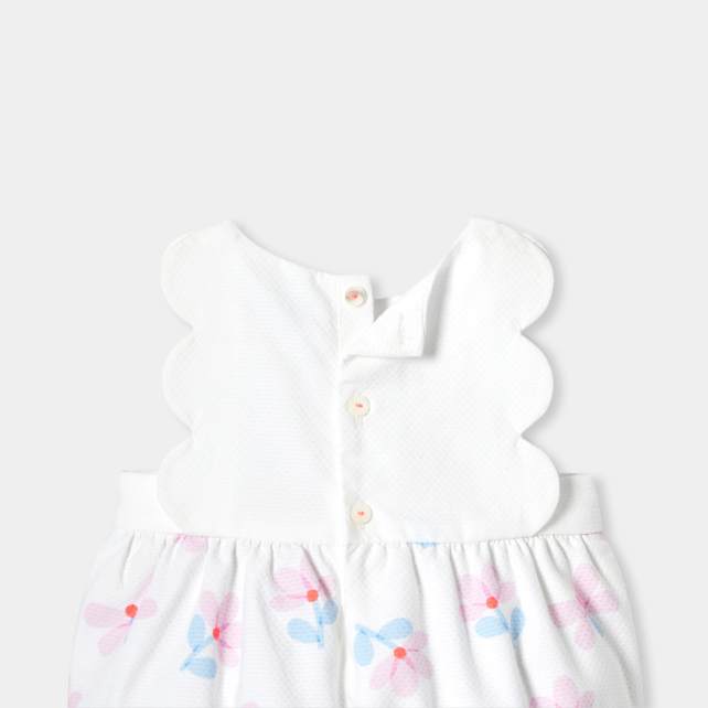 Baby girl romper in cotton piqué