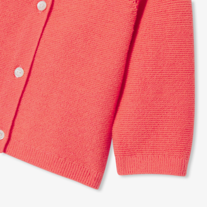 Baby girl cardigan in garter stitch