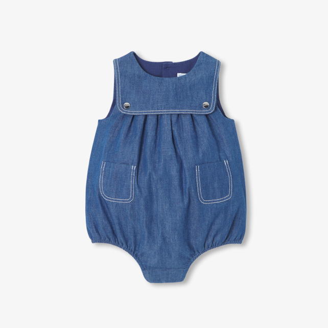 Baby romper in lightweight denim Baby romper in lightweight denim