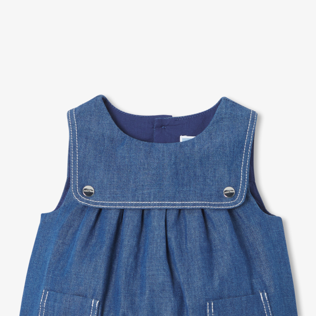 Baby romper in lightweight denim Baby romper in lightweight denim