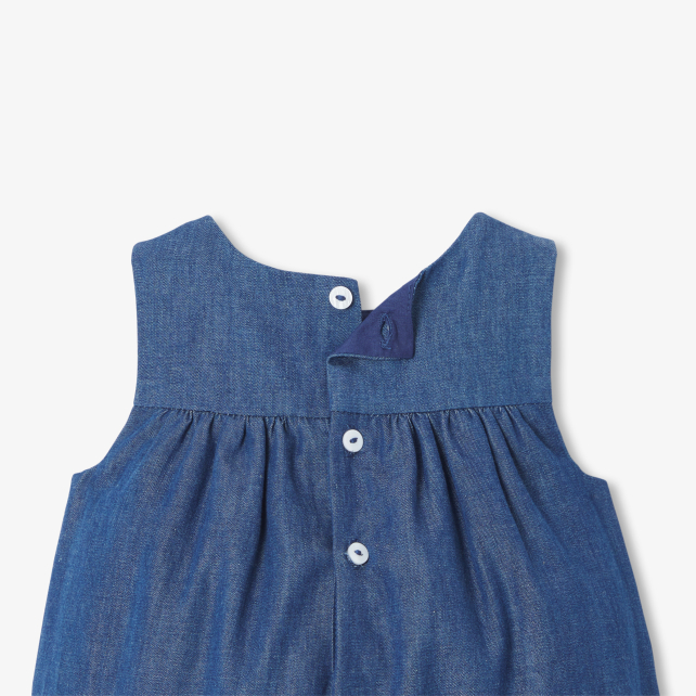 Baby romper in lightweight denim Baby romper in lightweight denim