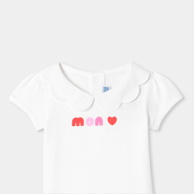 Baby girl short-sleeved bodysuit