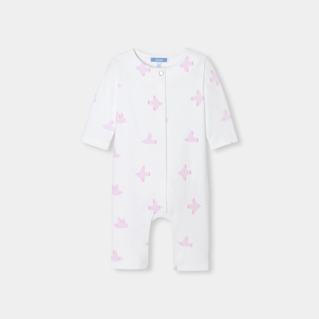 Baby girl jumpsuit in interlock