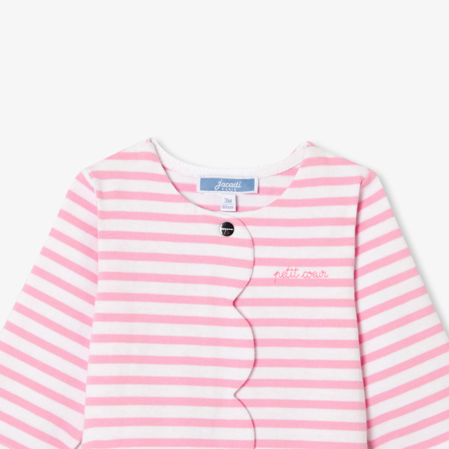 Baby girl jumpsuit in striped jersey