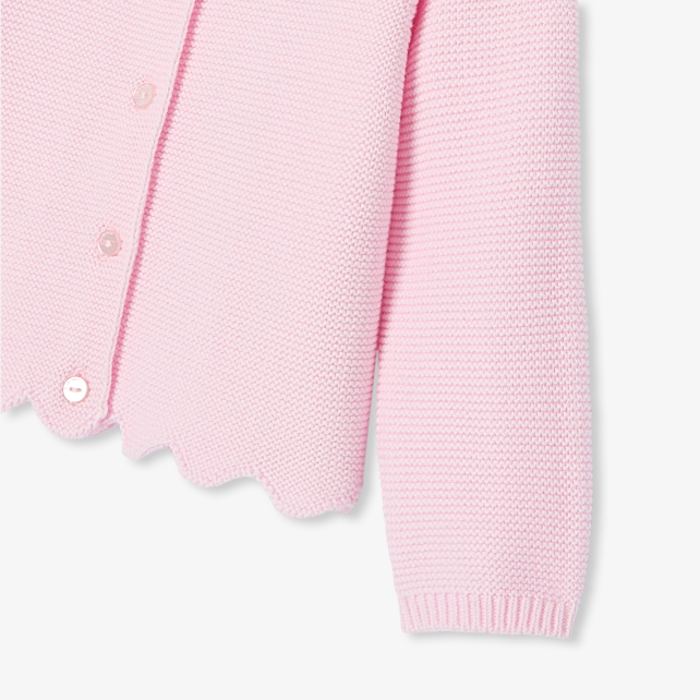 Baby girl cardigan in garter stitch