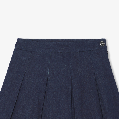 Girl pleated denim skirt