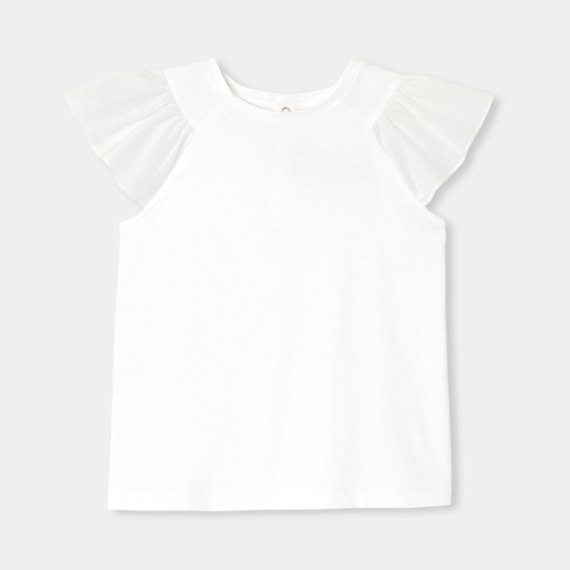 Girl T-shirt with ruffled sleeves