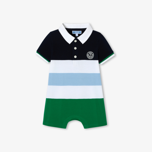 Baby boy romper in cotton piqué
