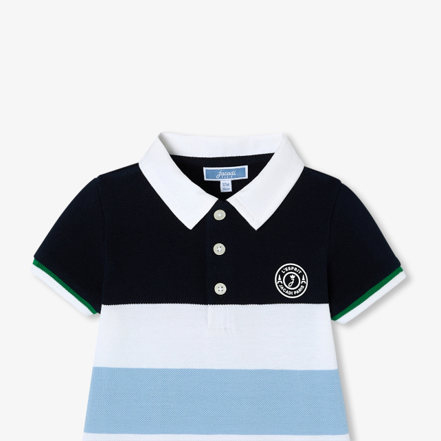 Baby boy romper in cotton piqué