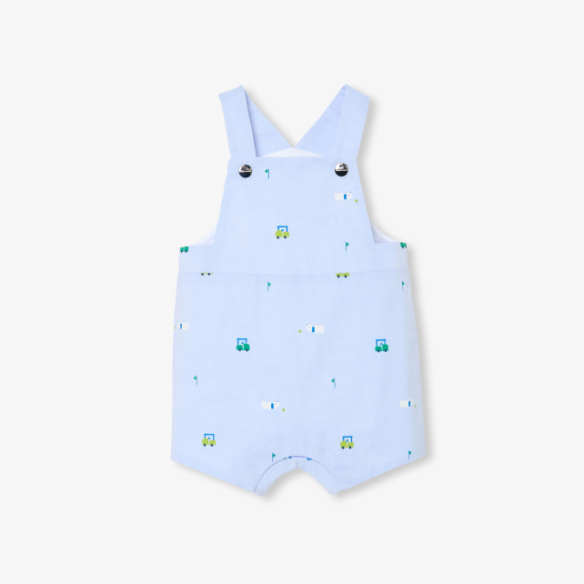 Baby boy short overalls in Oxford