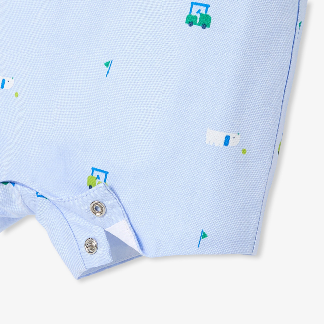 Baby boy short overalls in Oxford