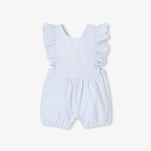 Baby girl seersucker romper