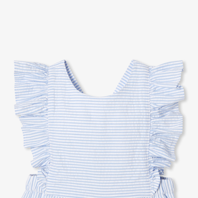 Baby girl seersucker romper