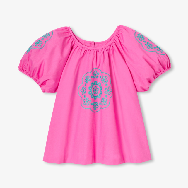Girl blouse with balloon sleeves