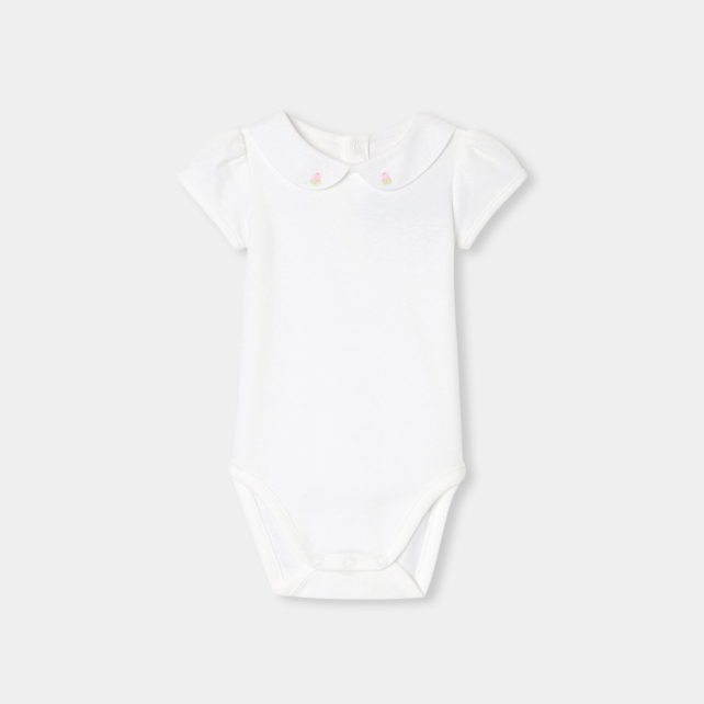 Baby girl short-sleeved bodysuit
