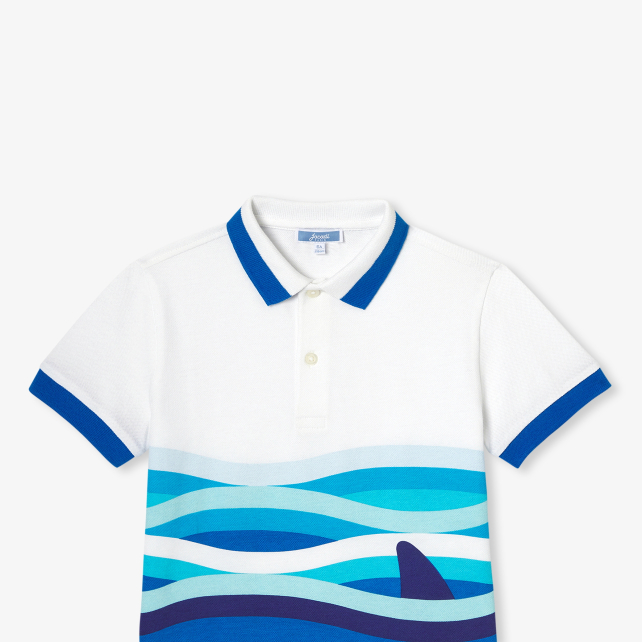 Boy polo shirt in mini piqué