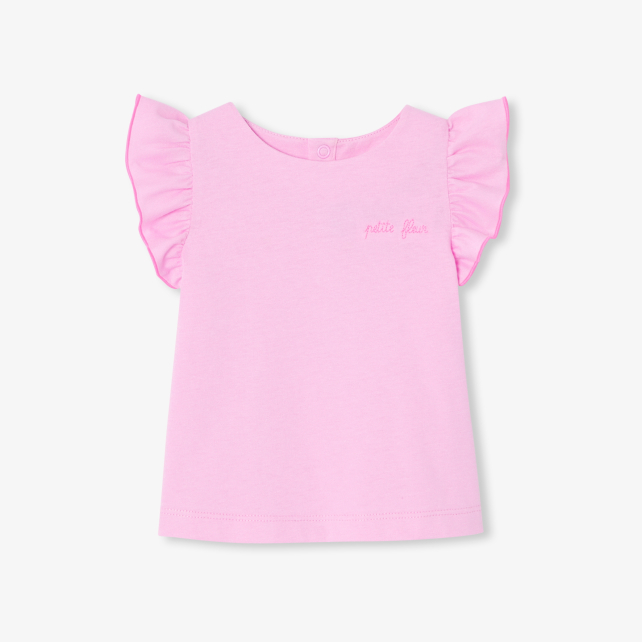 Baby girl T-shirt with ruffled sleeves