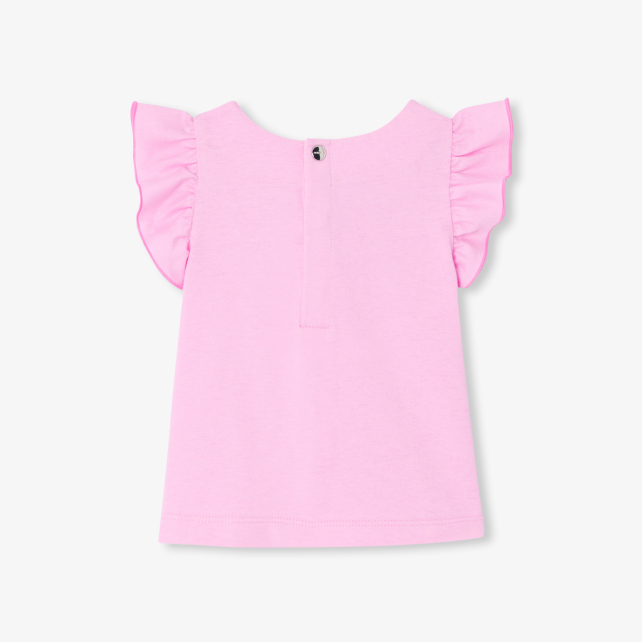 Baby girl T-shirt with ruffled sleeves