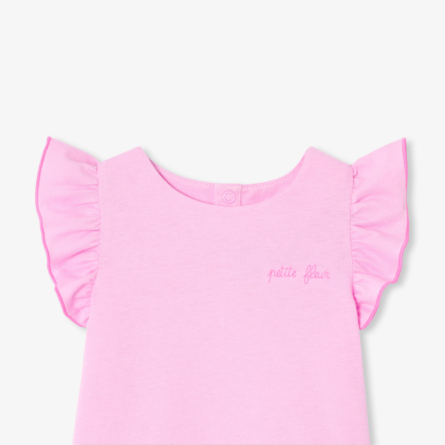 Baby girl T-shirt with ruffled sleeves