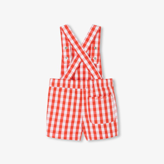 Baby boy short overalls in gingham
