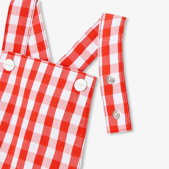 Baby boy short overalls in gingham