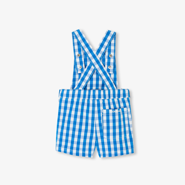 Baby boy short overalls in gingham