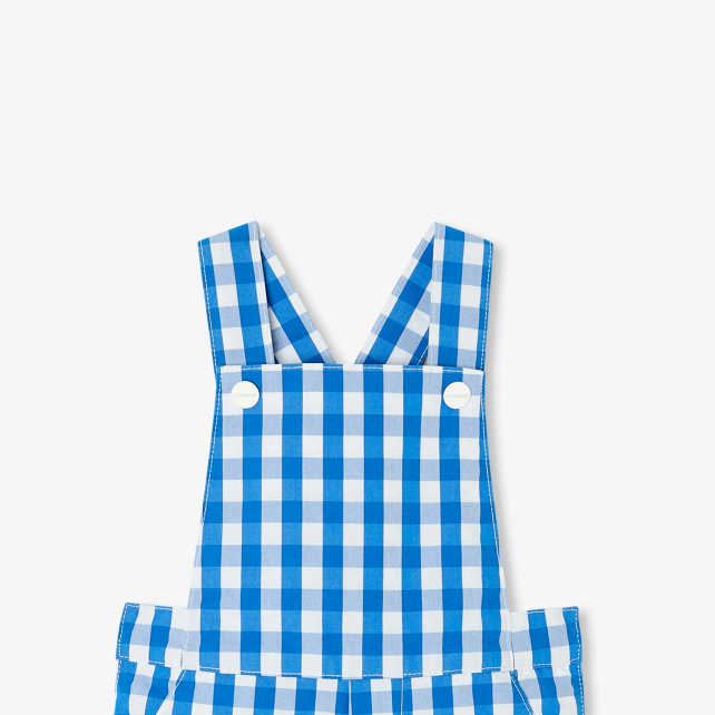 Baby boy short overalls in gingham