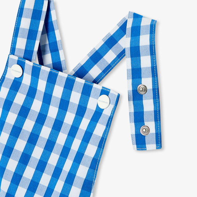 Baby boy short overalls in gingham