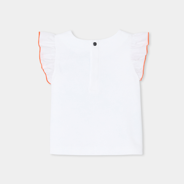 Baby girl T-shirt with ruffled sleeves