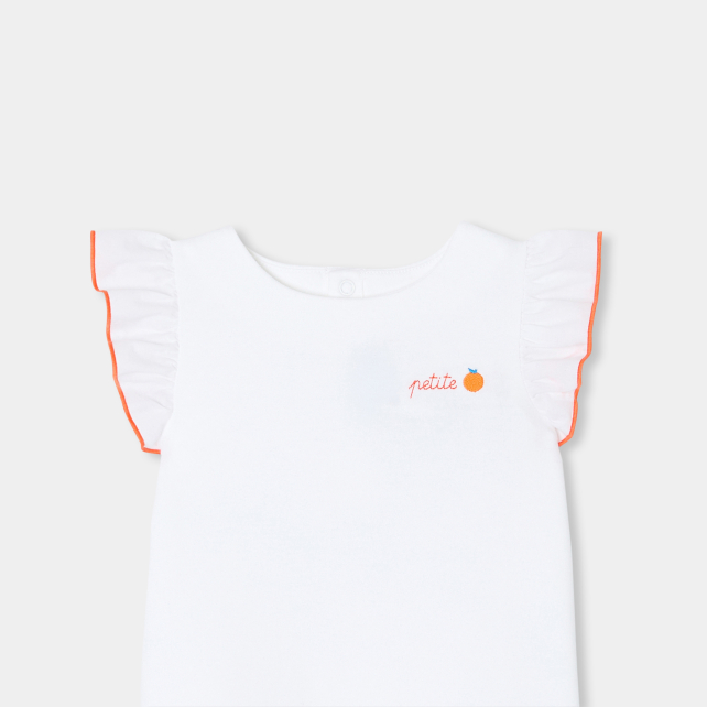 Baby girl T-shirt with ruffled sleeves