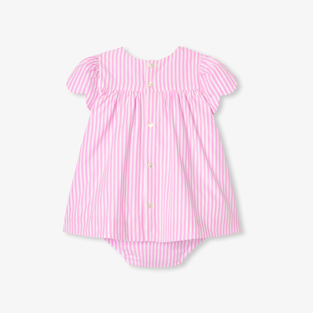 Baby girl dress in striped poplin