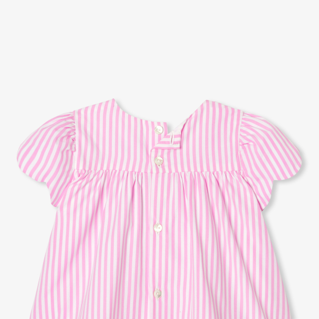 Baby girl dress in striped poplin