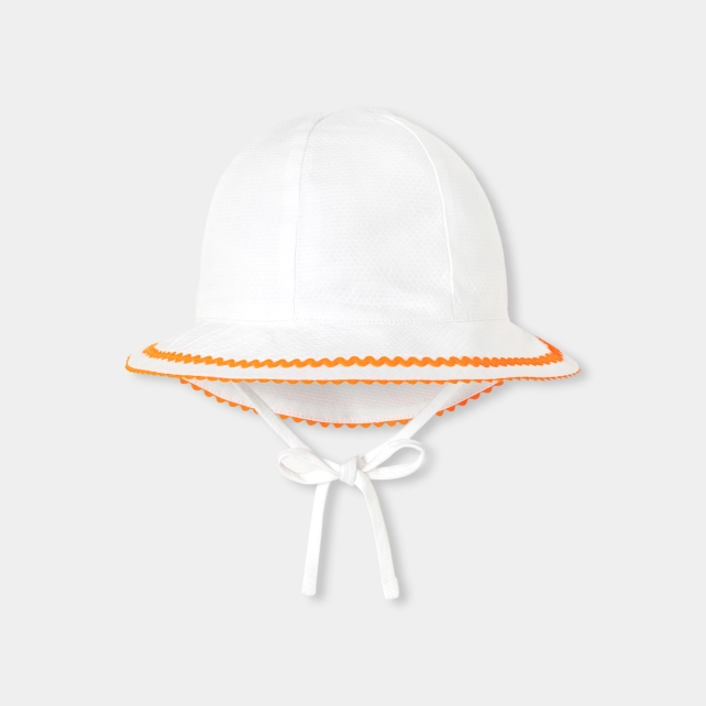 Baby girl hat in cotton piqué