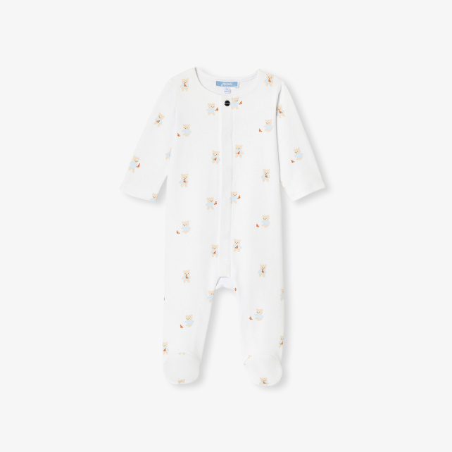 Baby teddy bear and crescent pyjamas