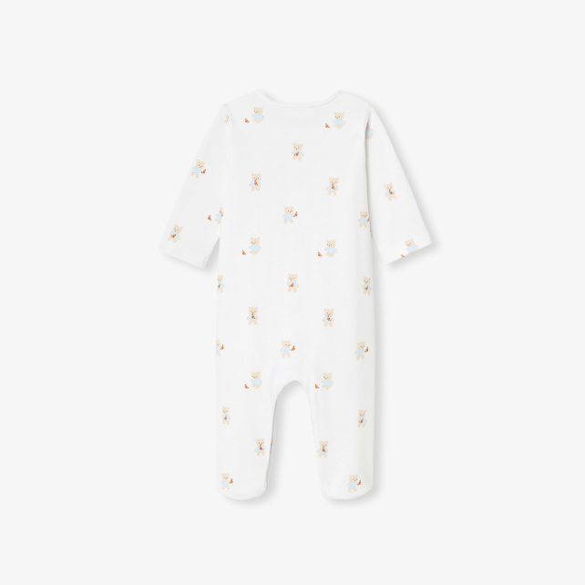 Baby teddy bear and crescent pyjamas