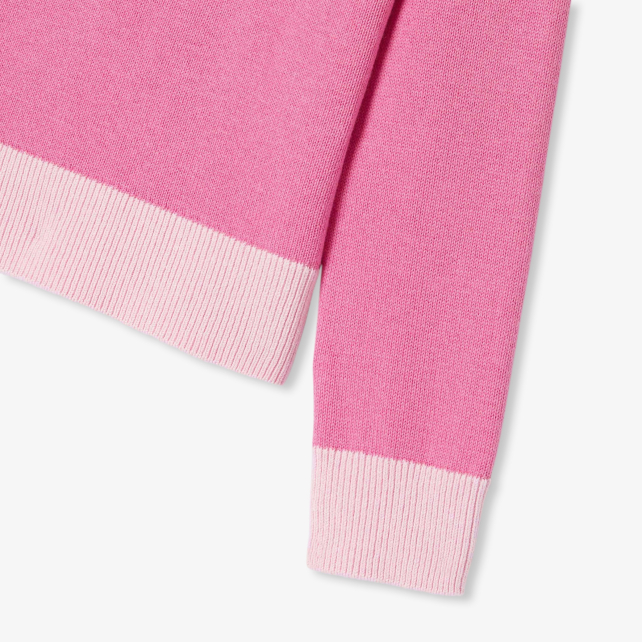 Girl sweater with trompe-l'œil collar